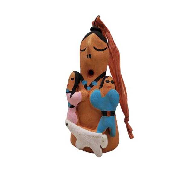 Vintage Native American Navajo Storyteller Clay Pottery Christmas ornament - Picture 3 of 11